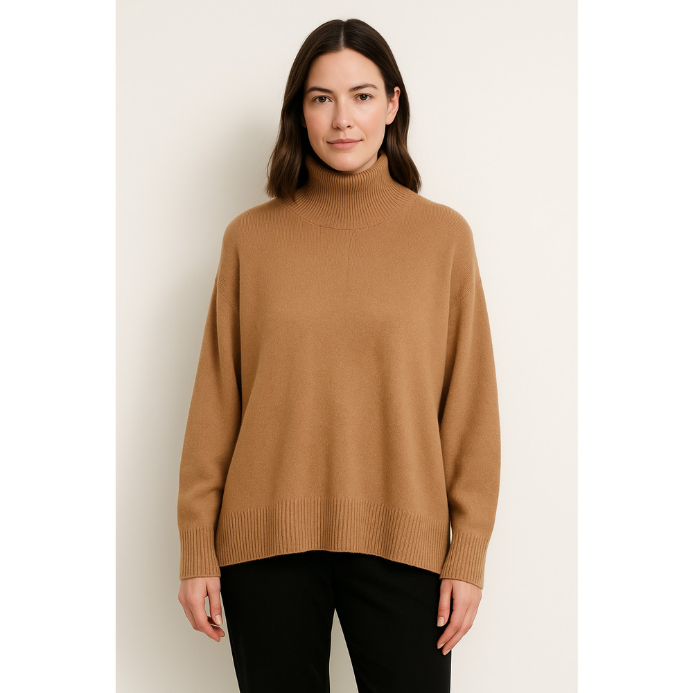 Banana Republic Womens Sweater XL Tan Wool Blend Minimalist Relaxed Capsule Fall